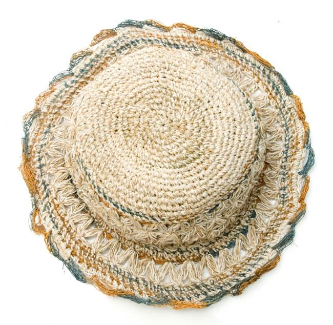 ヘンプとコットンのハット 2 - 上部から撮影してみました。全体のデザインが分かります。