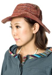 ヘンプハット　赤系の商品写真