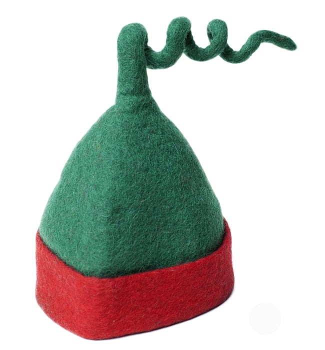 ヒマラヤ星人の帽子 【クリスマスカラー】 4 - とんがりにはハリガネが通っているので好きな形に変形できちゃいます！すごい！