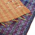 【1点物】インドのカンタ刺繍スカーフ （188cm×50cm）の商品写真