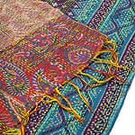 【1点物】インドのカンタ刺繍スカーフ （195-180cm×46cm）の商品写真