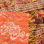【1点物】インドのカンタ刺繍スカーフ （178cm×48cm）の商品写真