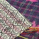 【1点物】インドのカンタ刺繍スカーフ （188cm×45cm）の商品写真