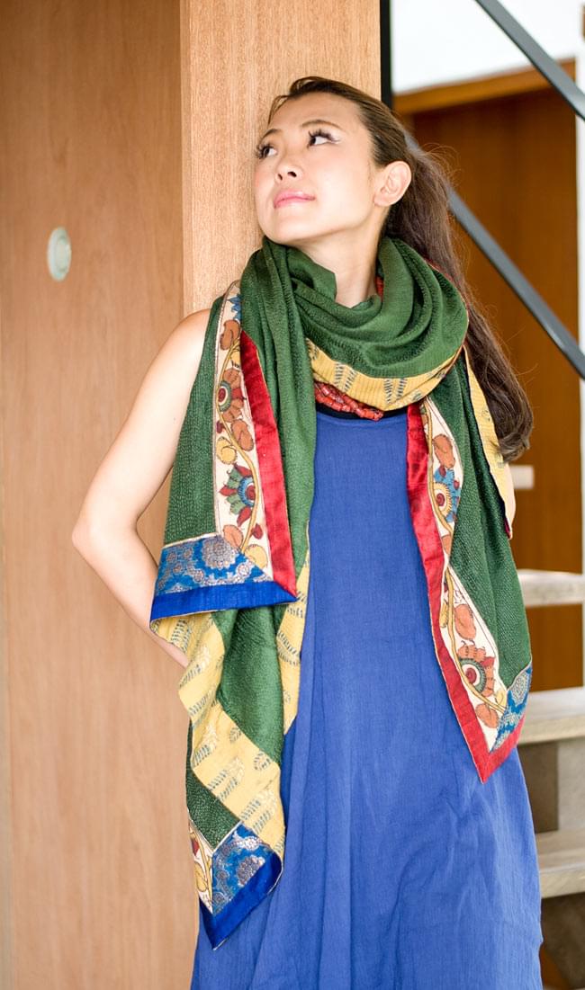 1点物・インド最高級品】インドのカンタ刺繍ストール の通販[送料無料