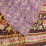 【1点物】インドのカンタ刺繍スカーフ （190cm×52cm）の商品写真