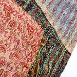 【1点物】インドのカンタ刺繍スカーフ （180cm×44cm）の商品写真