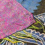 【1点物】インドのカンタ刺繍ショール （195cm×85cm）の商品写真