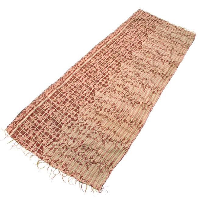 【1点物】インドのカンタ刺繍ショール (216cm×80cm) 9 - 反対の面の全体像です。
