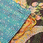 【1点物】インドのカンタ刺繍ショール （215cm×82cm）の商品写真