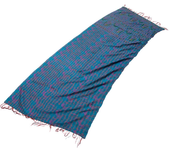 【1点物】インドのカンタ刺繍ショール (235cm×80cm)の写真