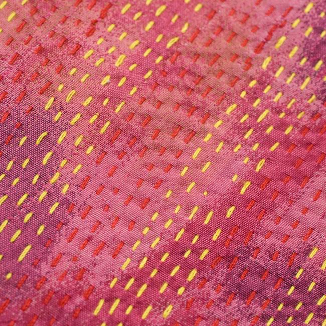 【1点物】インドのカンタ刺繍ショール (220cm×84cm) 7 - 他の箇所をアップにしてみました。
