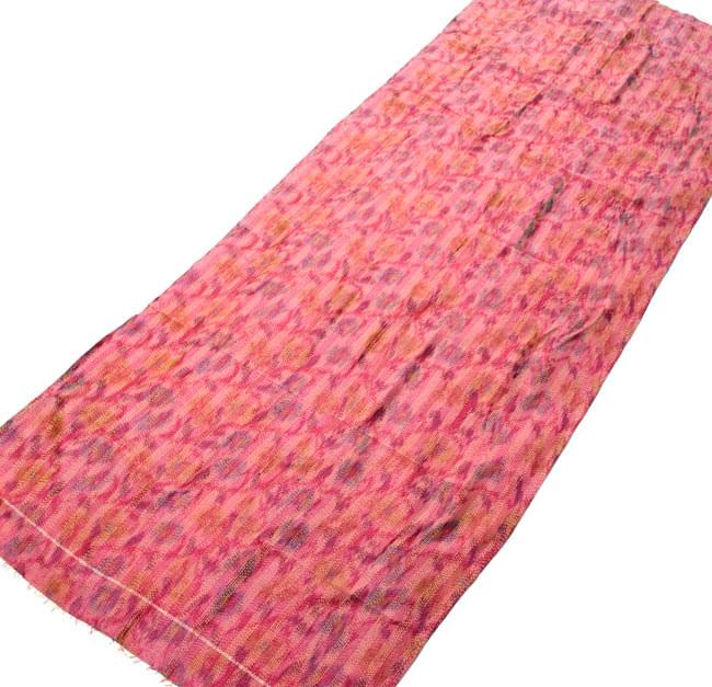 【1点物】インドのカンタ刺繍ショール (220cm×84cm) 9 - 反対の面の全体像です。
