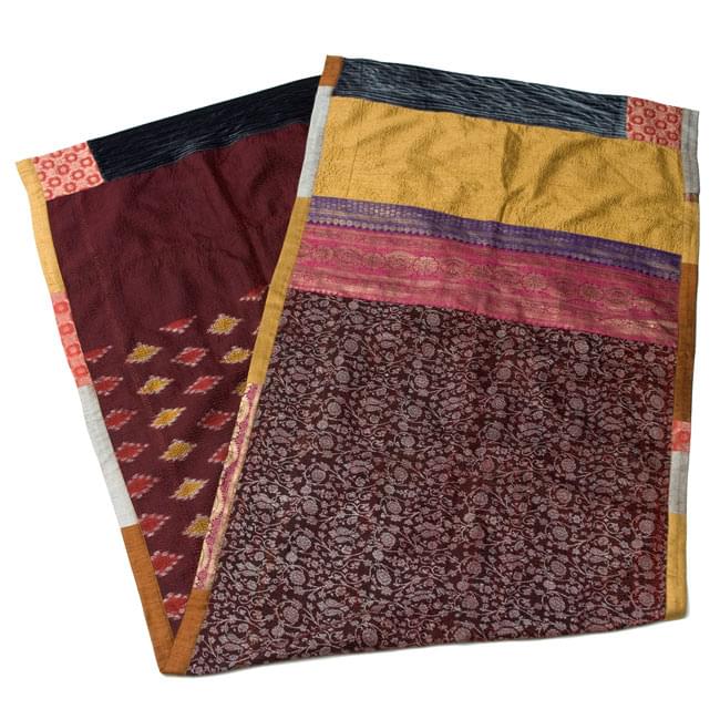 【1点物・インド最高級品】インドのカンタ刺繍ストール 16 - 重ねてみました。リバーシブルなのでどちらの面もお楽しみ頂けます。