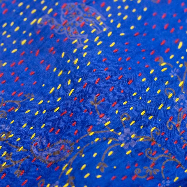 【1点物】インドのカンタ刺繍ショール (225cm×85cm) 7 - 他の箇所をアップにしてみました。