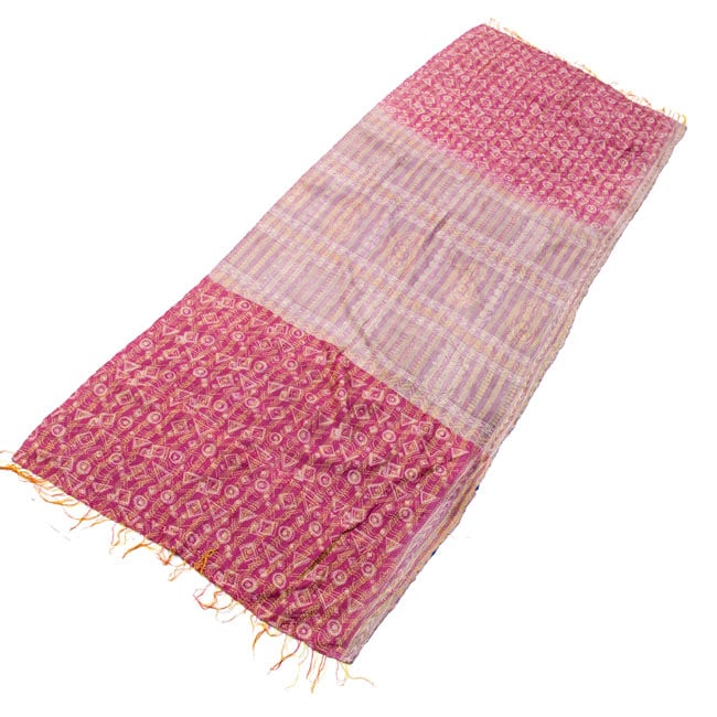 【1点物】インドのカンタ刺繍ショール (225cm×85cm)の写真