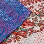 【1点物】インドのカンタ刺繍ショール （205cm×80cm）の商品写真