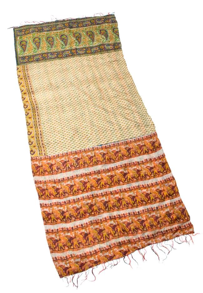 【1点物】インドのカンタ刺繍ショール (180cm×80cm)の写真