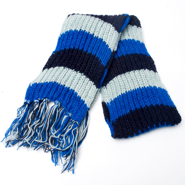 カラフルボーダーレトロマフラー 【ブルー系】 の通販 - TIRAKITA.COM