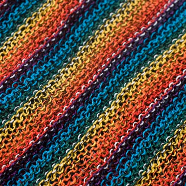 何通りも楽しめる!魔法のスヌード 【レインボー】 3 - 生地をアップにしてみました。