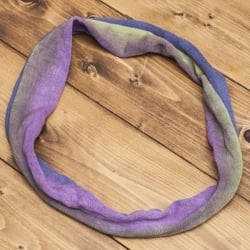 ネパールのカラフルタイダイ グラデーションターバン-ヘアバンド - サブ4