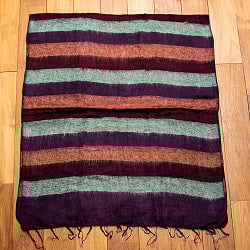 ワイドボーダーの機織りストール ショール - サブ3