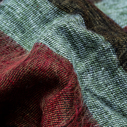 ワイドボーダーの機織りストール ショール - サブ4