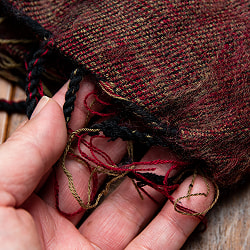 ワイドボーダーの機織りストール ショール - サブ5