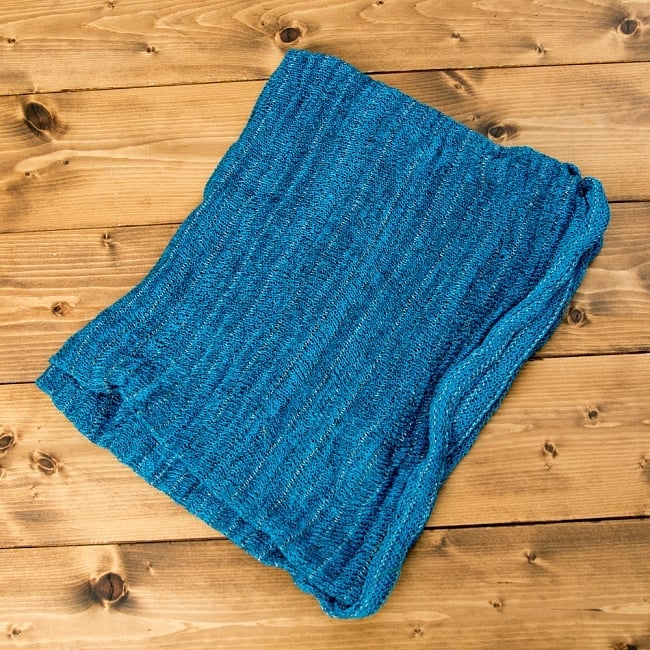 何通りも楽しめる！魔法のスヌード - ブルーの写真スヌード,ターバン,コットン マフラー, 魔法