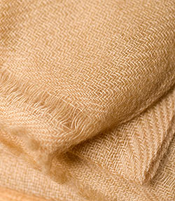 パシュミナ　カシミア100% 大判手織りストール - ベージュ - サブ3