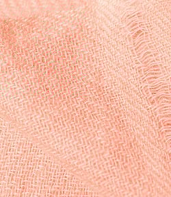 パシュミナ　カシミア100% 大判手織りストール - シェルピンク - サブ3