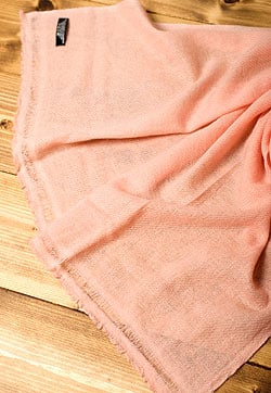 パシュミナ　カシミア100% 大判手織りストール - シェルピンク - サブ5