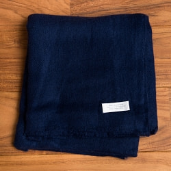 パシュミナ　カシミア100% 大判手織りストール - ネイビー - サブ4