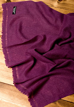 パシュミナ　カシミア100% 大判手織りストール - パープル - サブ5