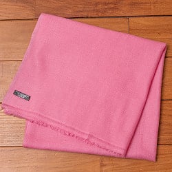 パシュミナ　カシミア100% 大判手織りストール - シクラメンピンク - サブ4