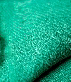 パシュミナ　カシミア100% 大判手織りストール - ターコイズ - サブ3