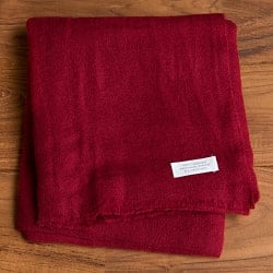 パシュミナ　カシミア100% 大判手織りストール - えんじ色 - サブ4