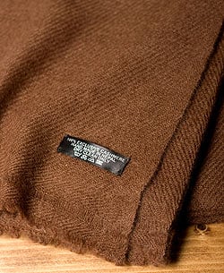 パシュミナ　カシミア100% 大判手織りストール - ブラウン - サブ2