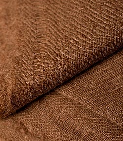 パシュミナ　カシミア100% 大判手織りストール - ブラウン - サブ3