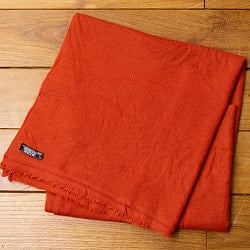 パシュミナ　カシミア100% 大判手織りストール - オレンジ - サブ4