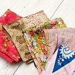 オールドサリーのスカーフ 約55cm×約55cm 【ピンク系】の商品写真