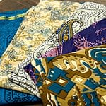 オールドサリーのスカーフ 約105cm×約105cm 【ブルー系】の商品写真