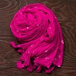 インドの絞り染めドゥパッタ - ピンクの商品写真