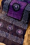 インドのバティック染めスカーフ - ネイビー＆パープルの商品写真