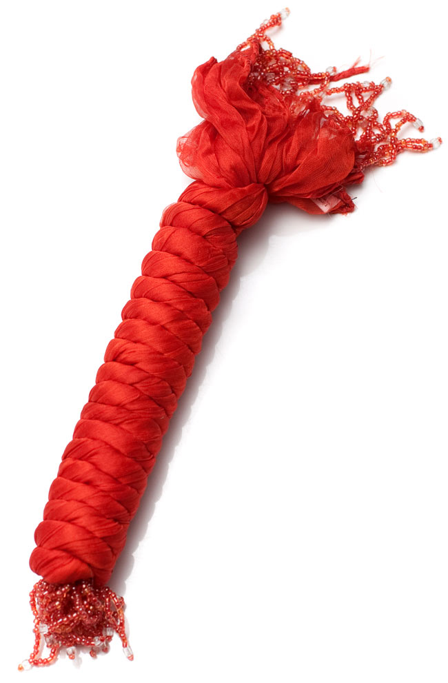 インドの薄ショール クリンクル ドゥパッタ - ブラッドオレンジの写真