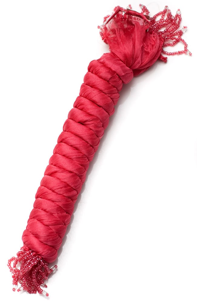 インドの薄ショール クリンクル ドゥパッタ - サーモンピンクの写真