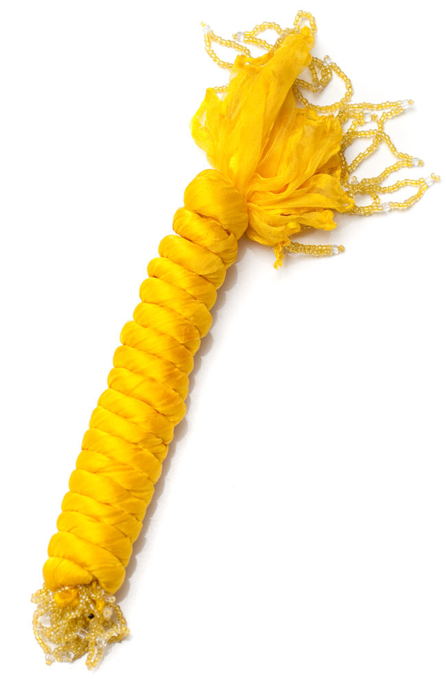 インドの薄ショール クリンクル ドゥパッタ - イエローの写真