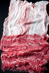 インドの薄ショール クリンクル タイダイドゥパッタ - ブラウンピンクの商品写真