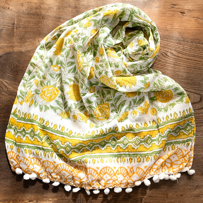 軽やかな肌触り ウッドブロックのコットンショール 19 - No.11