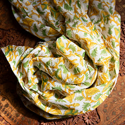 軽やかな肌触り ウッドブロックのコットンショール - サブ4