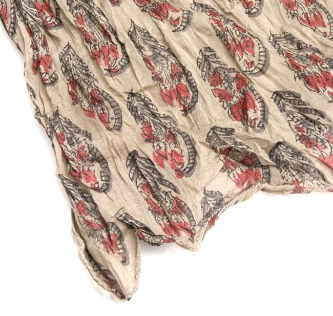 (ウッドブロック)インドのクリンクルストール - グレー 3 - 端の部分はこのようになっております